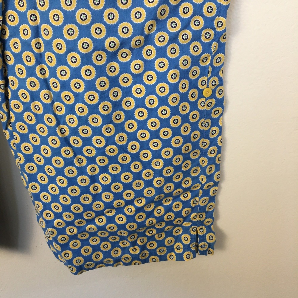 Vera Bradley Riviera Blue Yellow‎ Floral Print Cotton Size L PJ Lounge Pants - Picture 3 of 9